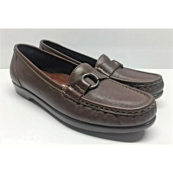 EUC SAS Jewel Women's Loafers Brown Leather Slip-On Size 7.5N Made in USA - Picture 3 of 11